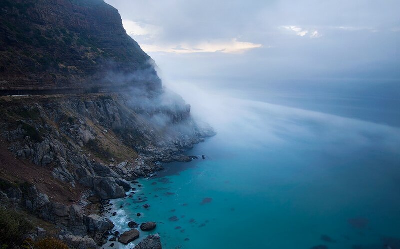 Cliffside Coastline — Blue, Dramatic, Morning