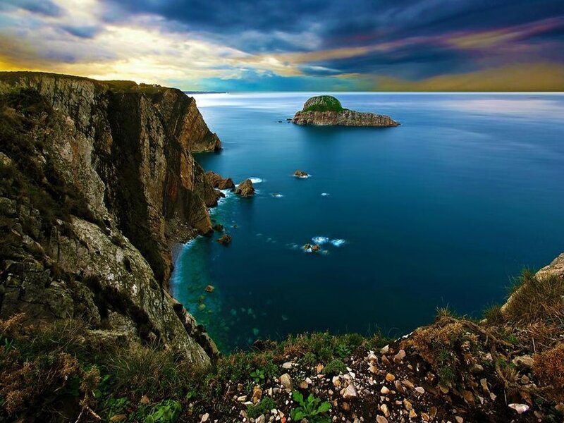 Cliffside Coastline — Blue, Dramatic