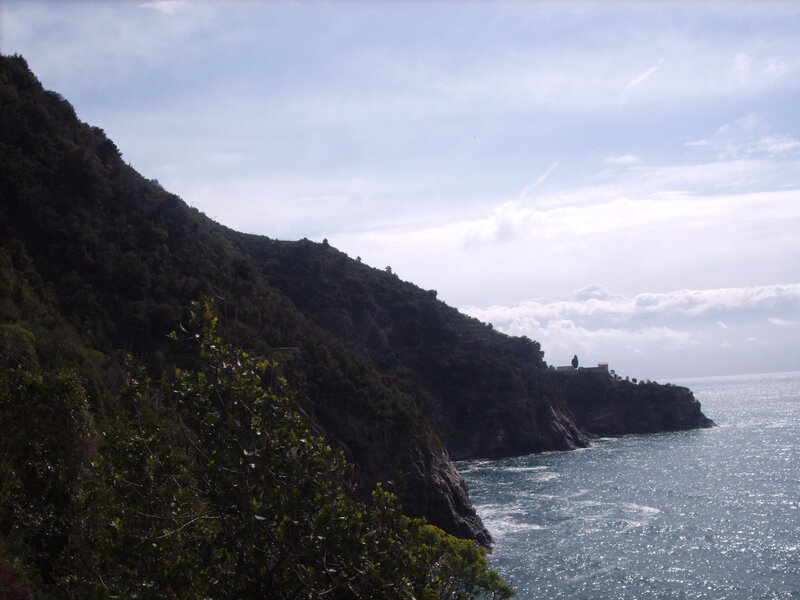 Cliffside Coastline — Blue, Serene, Afternoon, Photograph, Sea, Clouds