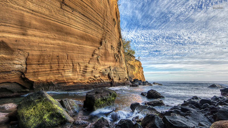 Cliffside Coastline — Brown, Dramatic