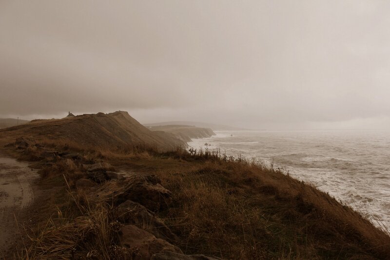 Cliffside Coastline — Brown, Overcast