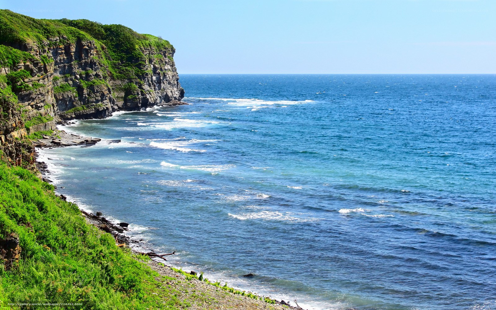 cliffside coastline with blue ocean