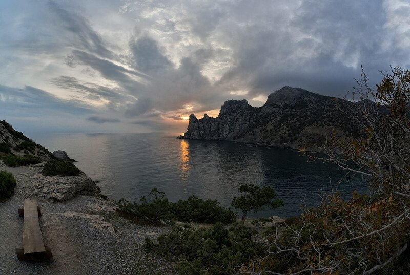 Cliffside Cove at Sunset — Gray