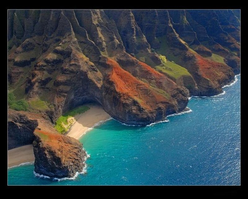 Cliffside Cove with Beach — Blue, Dramatic