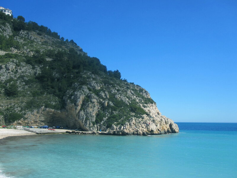 Cliffside Cove with Beach — Blue