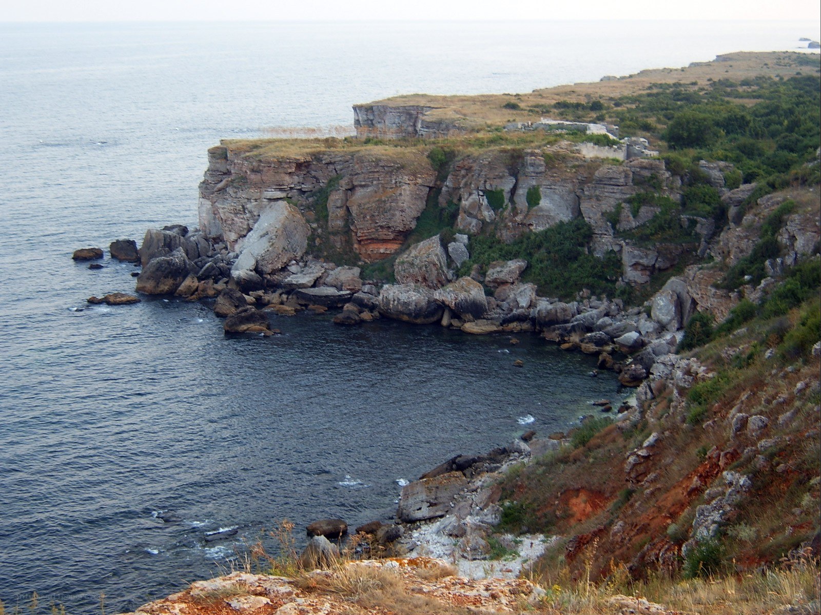 cliffside cove with rocky shore