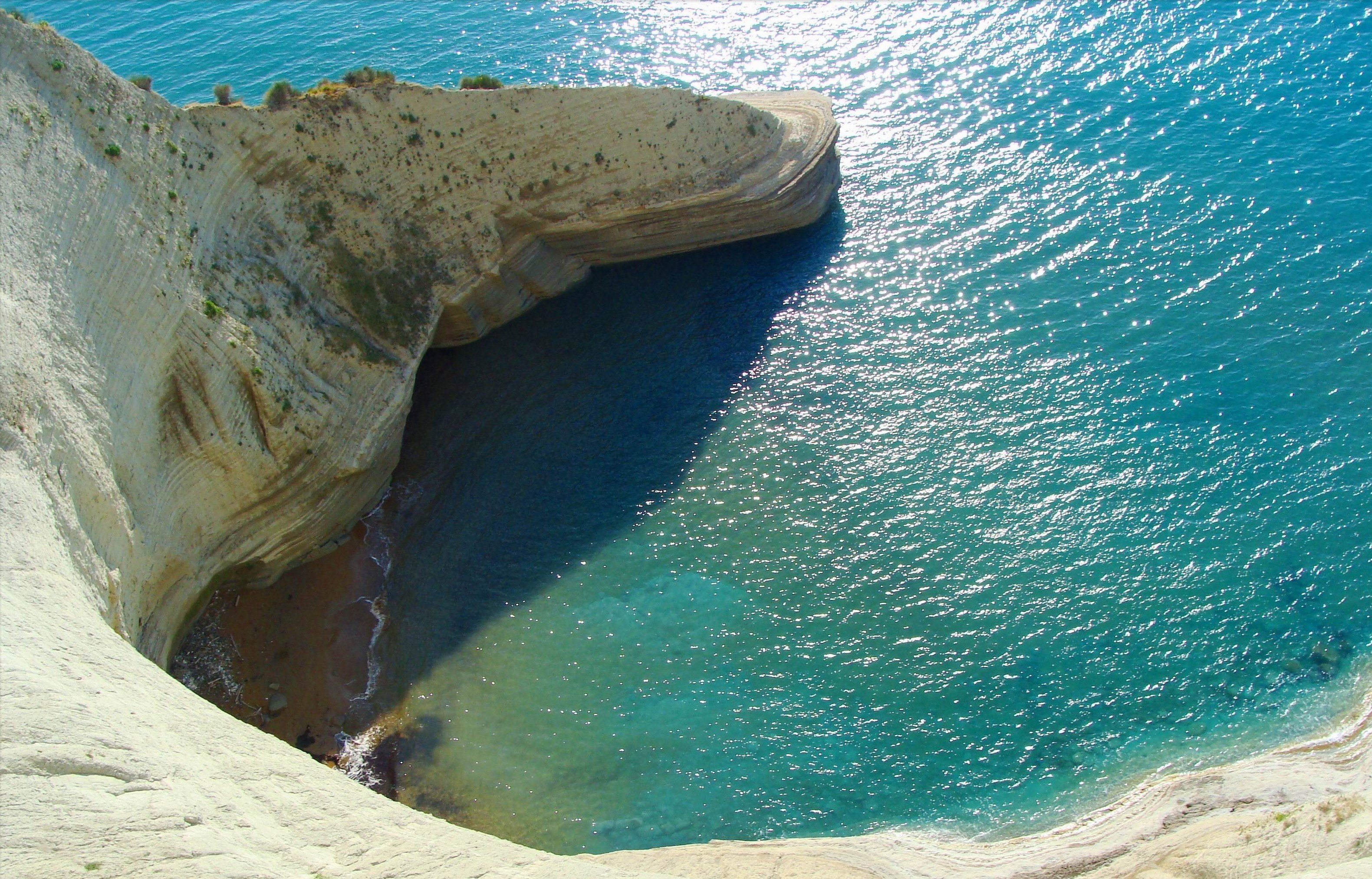 Cliffside cove with turquoise water
