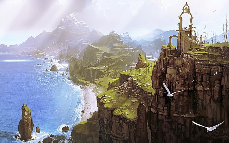 cliffside fortress by the sea