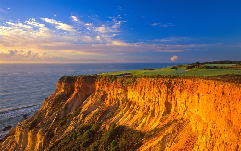 Cliffside Golf Course — Blue, Dramatic, Sunset, Photograph