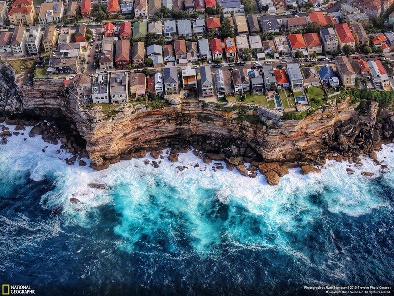Cliffside Houses by Ocean