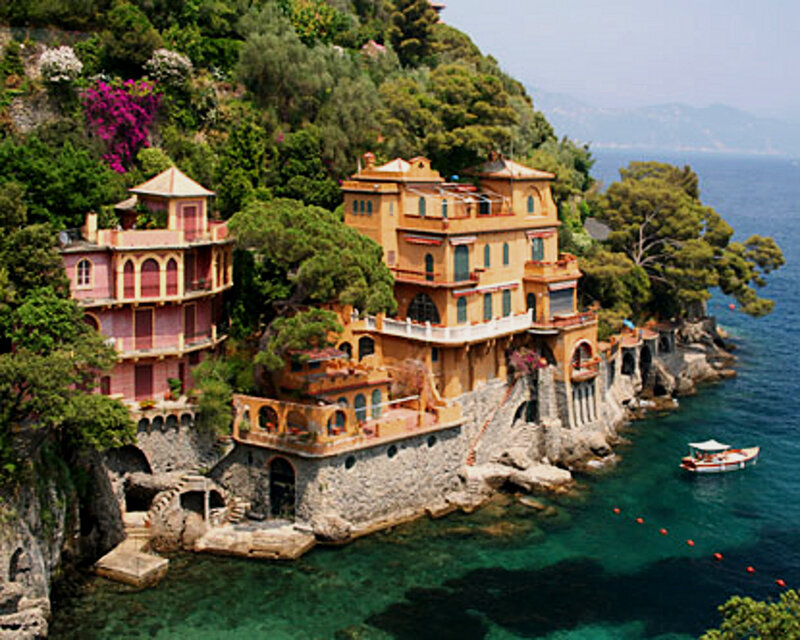 Cliffside Houses by Sea