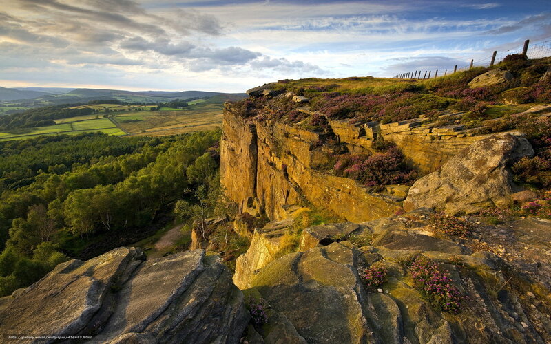 Cliffside landscape at sunset