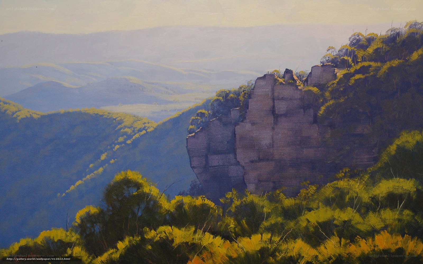 Cliffside landscape painting