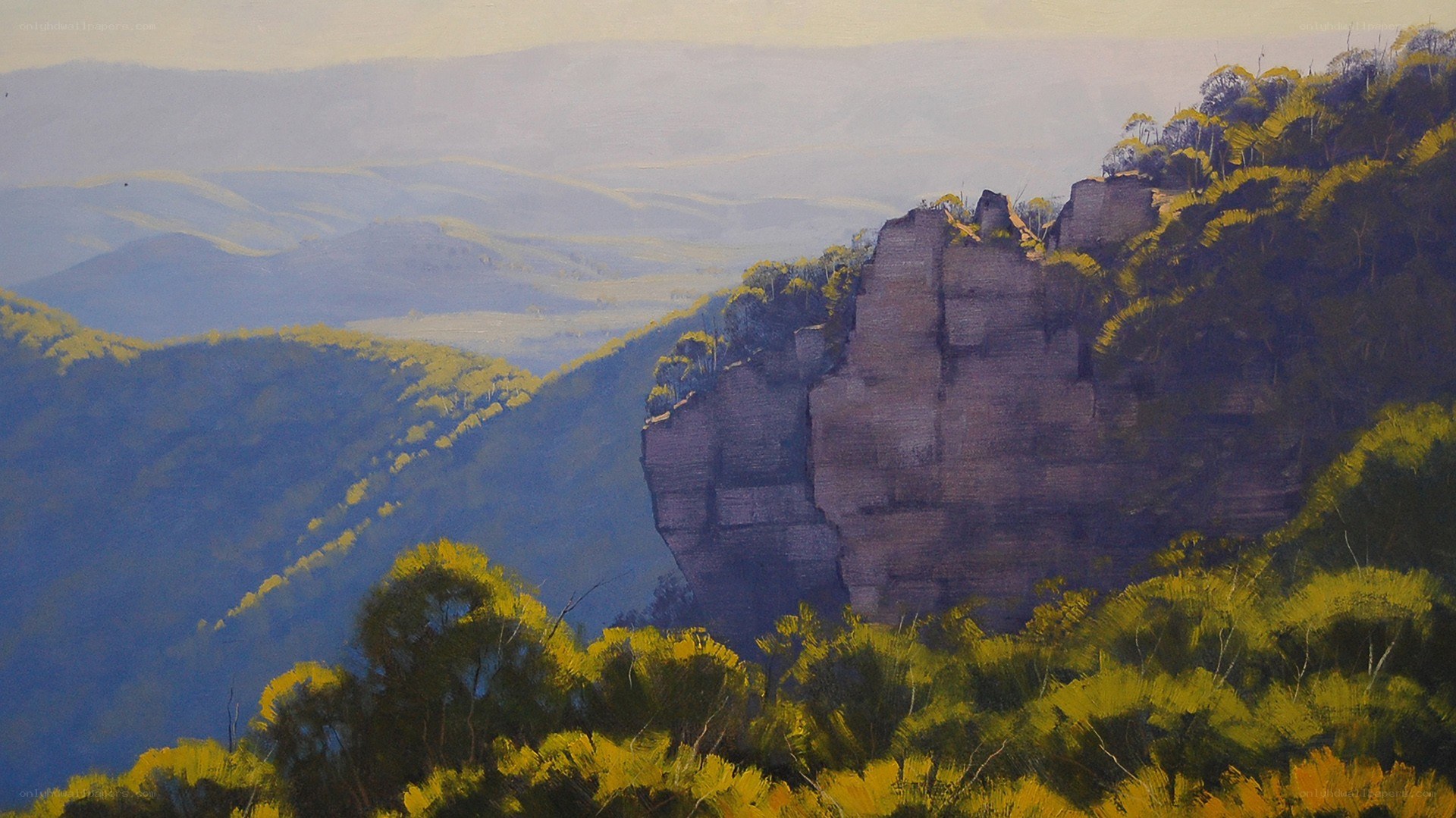 Cliffside landscape painting