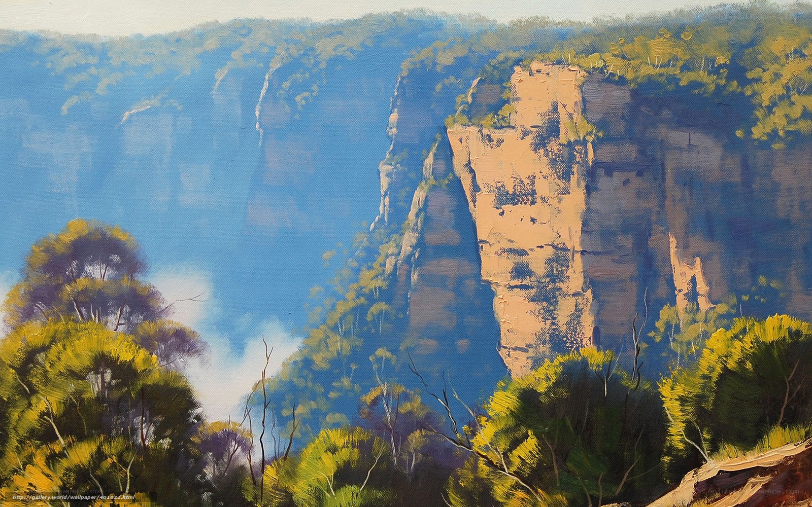 Cliffside landscape painting
