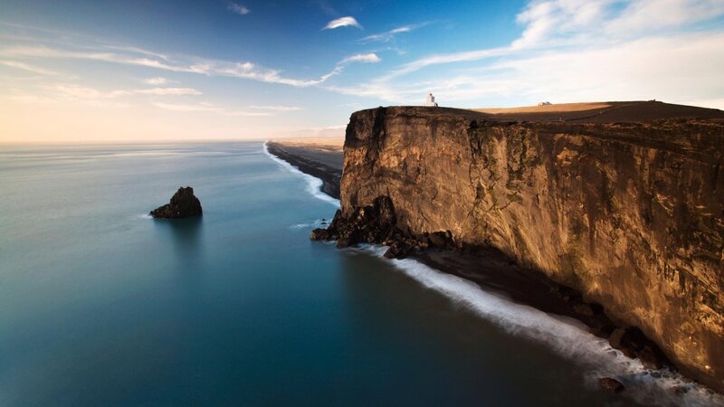 Cliffside Lighthouse — Blue, Serene