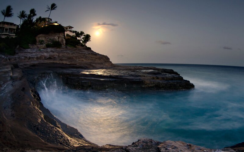 Cliffside Ocean Cove — Blue