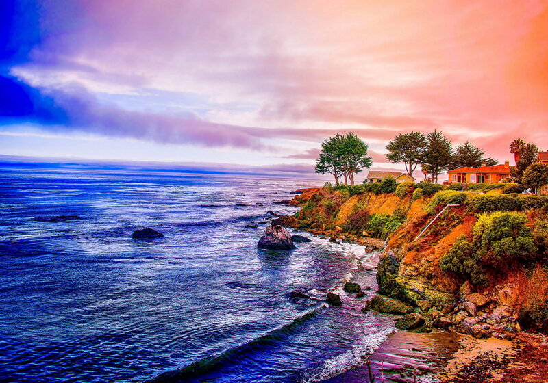 Cliffside Ocean View — Blue, Dramatic, Sunset