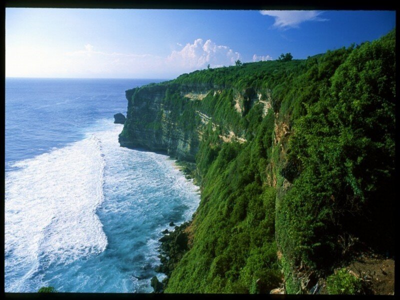 Cliffside Ocean View — Blue, Serene, Afternoon, Photograph, Cliffs