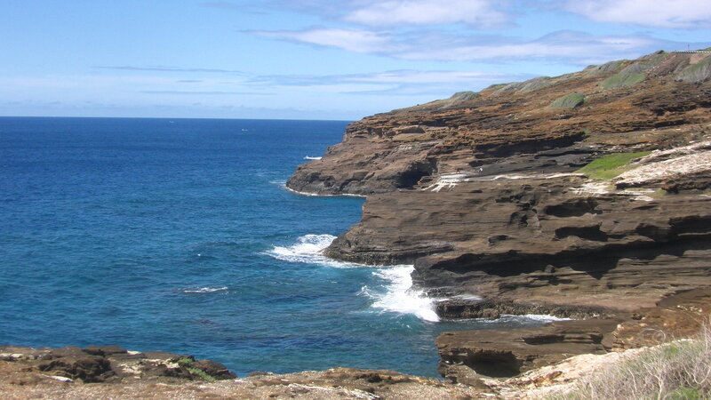 Cliffside Ocean View — Blue, Serene, Afternoon, Photograph