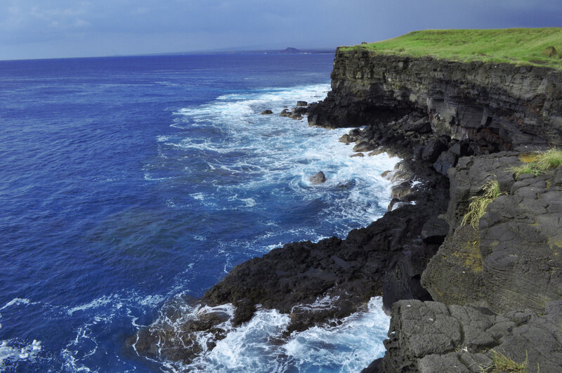Cliffside Ocean Waves — Blue, Dramatic