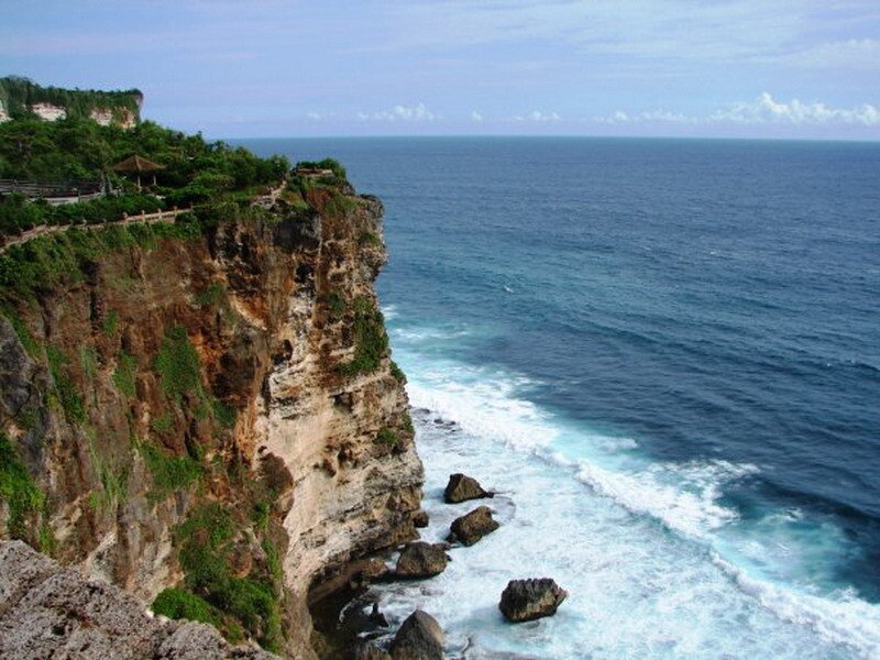 Cliffside Overlooking Ocean — Blue, Dramatic, Afternoon, Photograph