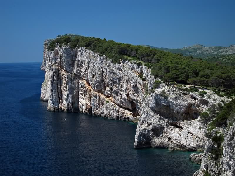 Cliffside Overlooking Sea — Blue