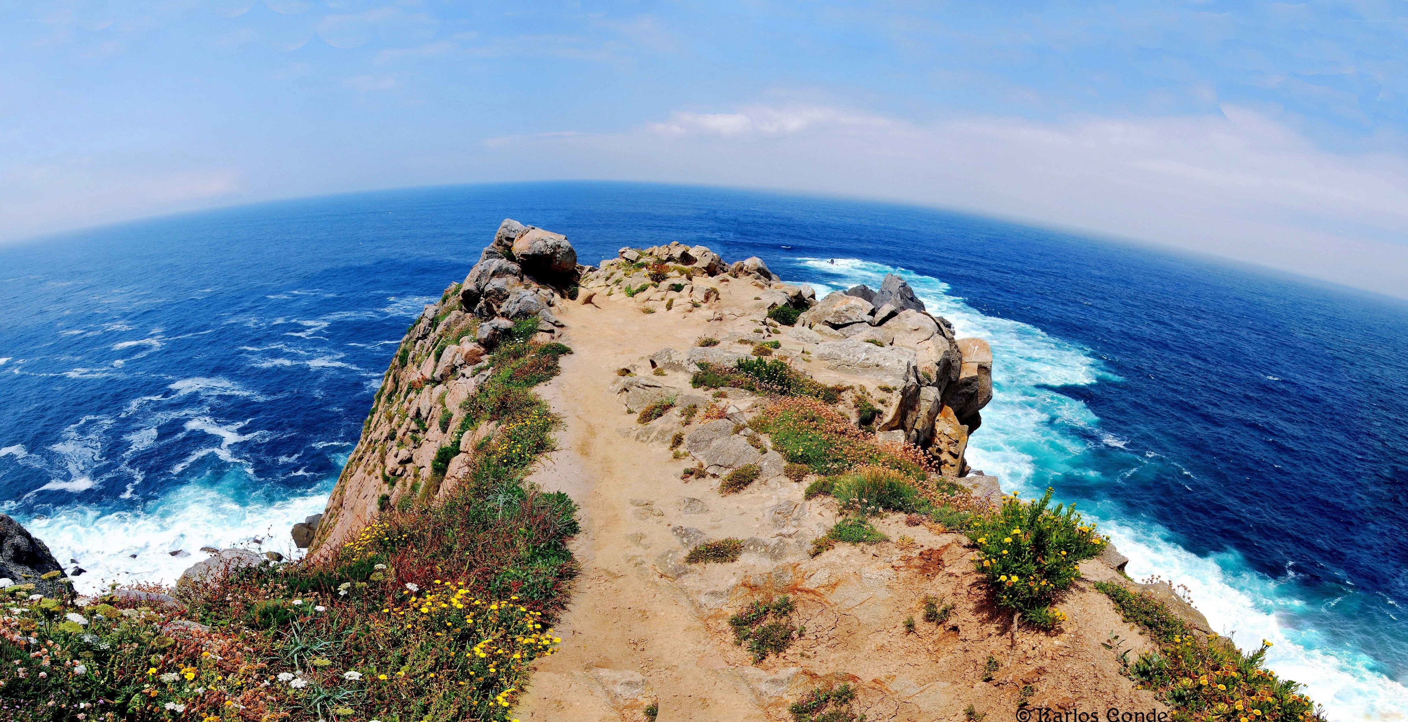 Cliffside path overlooking the ocean