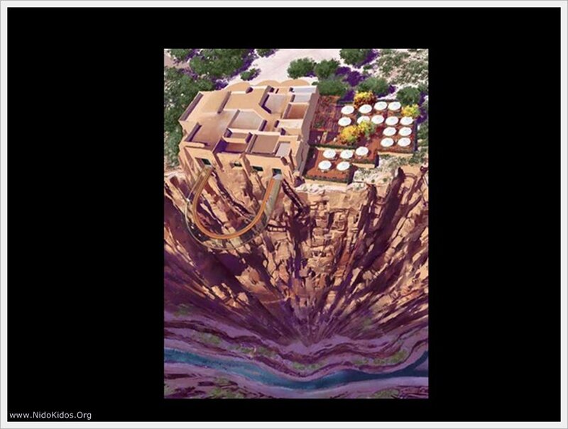 cliffside resort with roller coaster