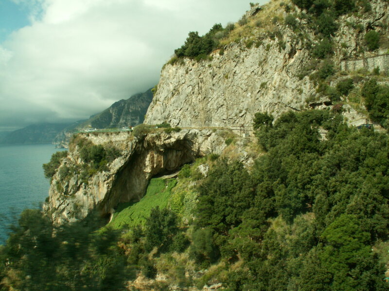 cliffside road along the coast