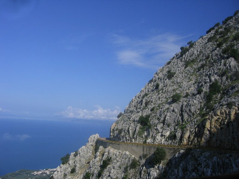 cliffside road overlooking the sea