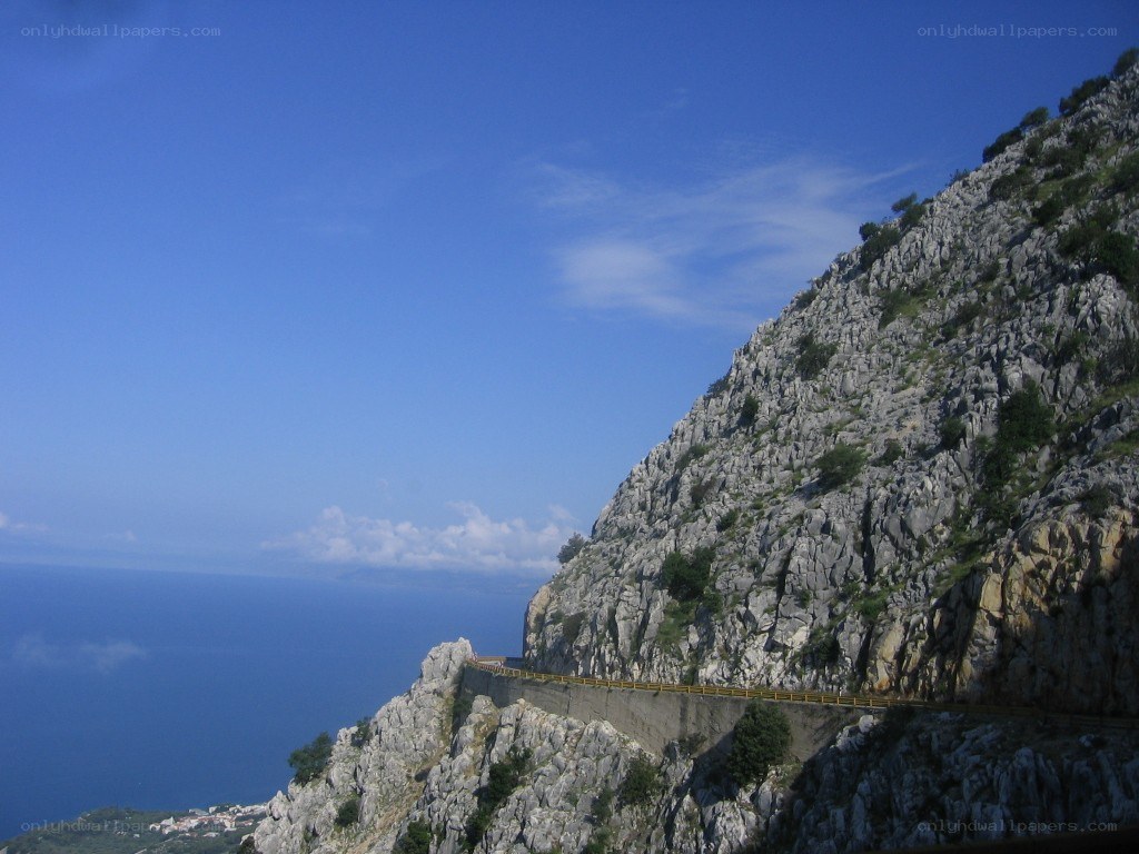 cliffside road overlooking the sea