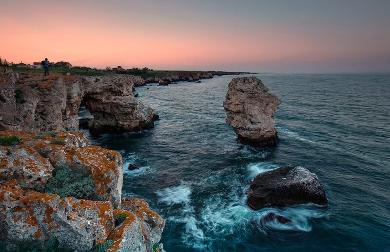 Cliffside Rocks at Sunset