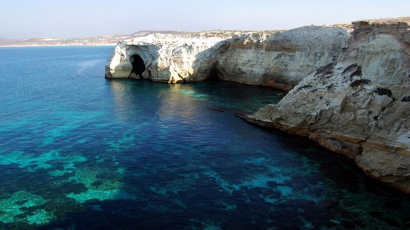 Cliffside Sea Cave — Blue, Serene