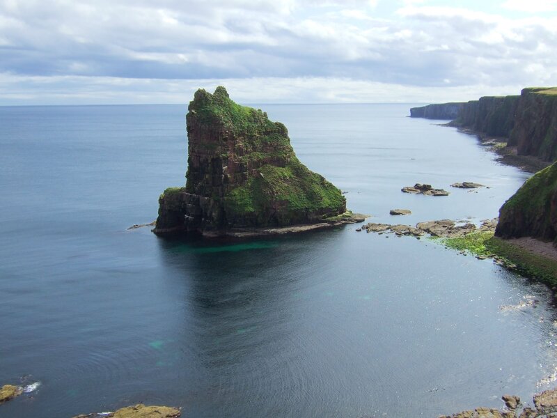 Cliffside sea stack formation