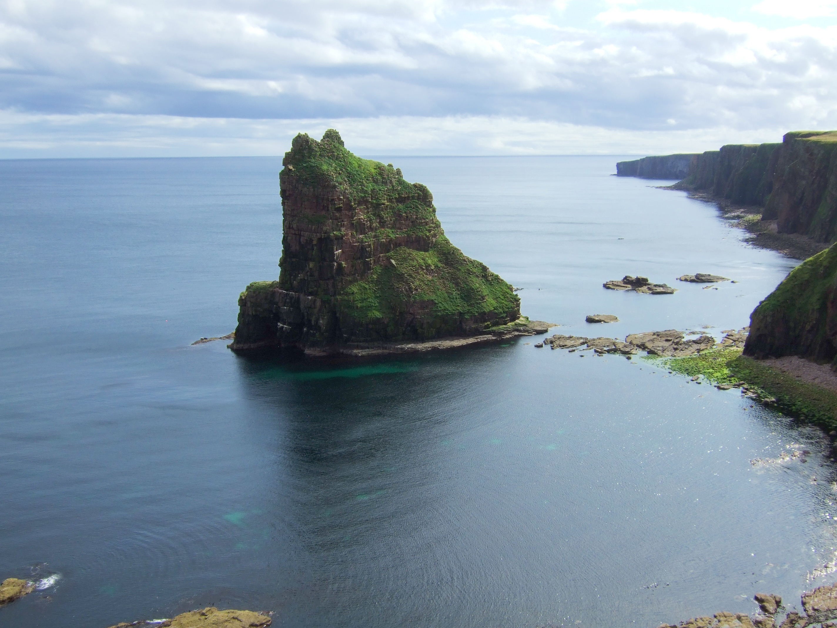 Cliffside sea stack formation