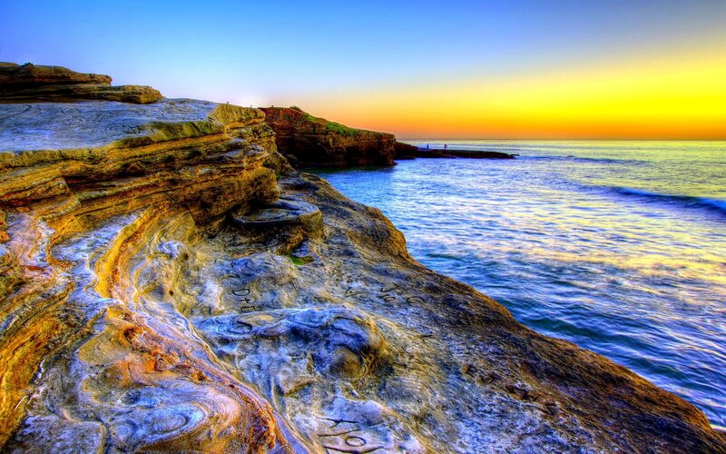 Cliffside sunset at the coast