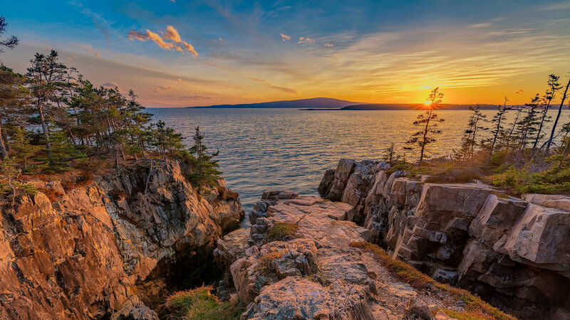 Cliffside Sunset over Water