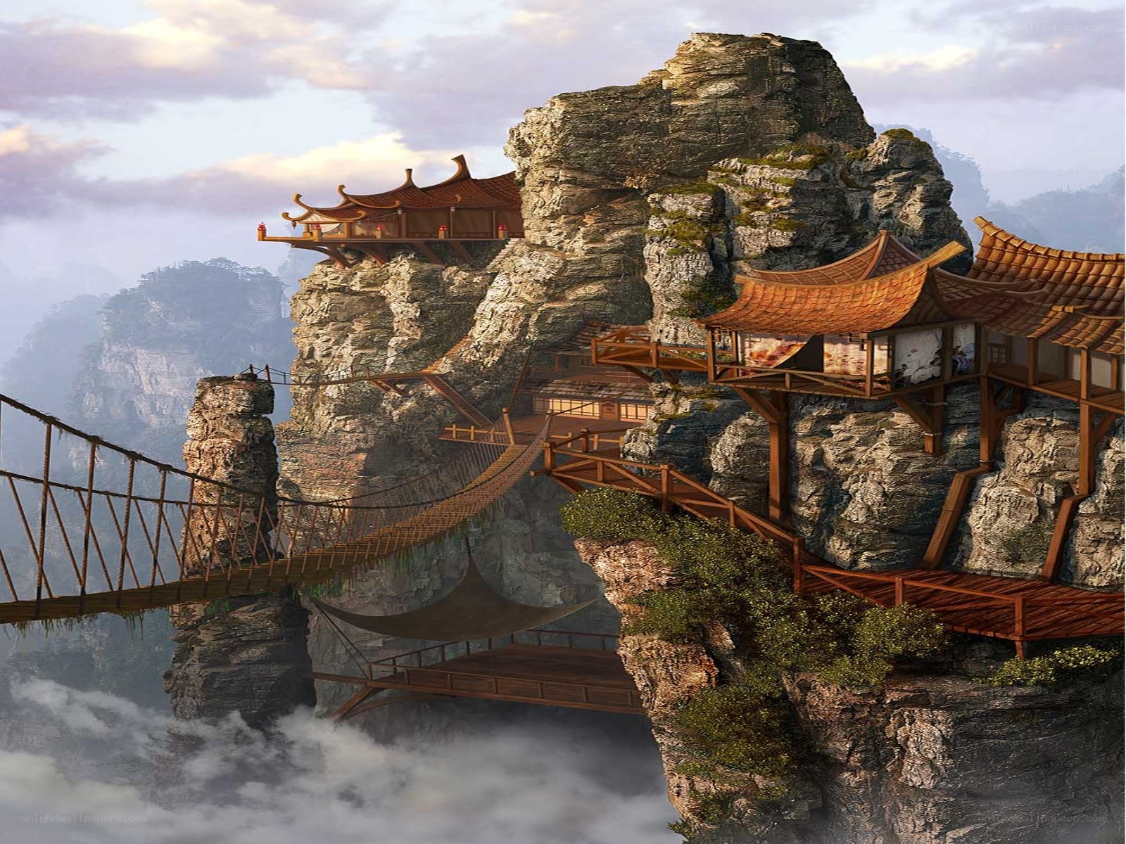 cliffside temple village