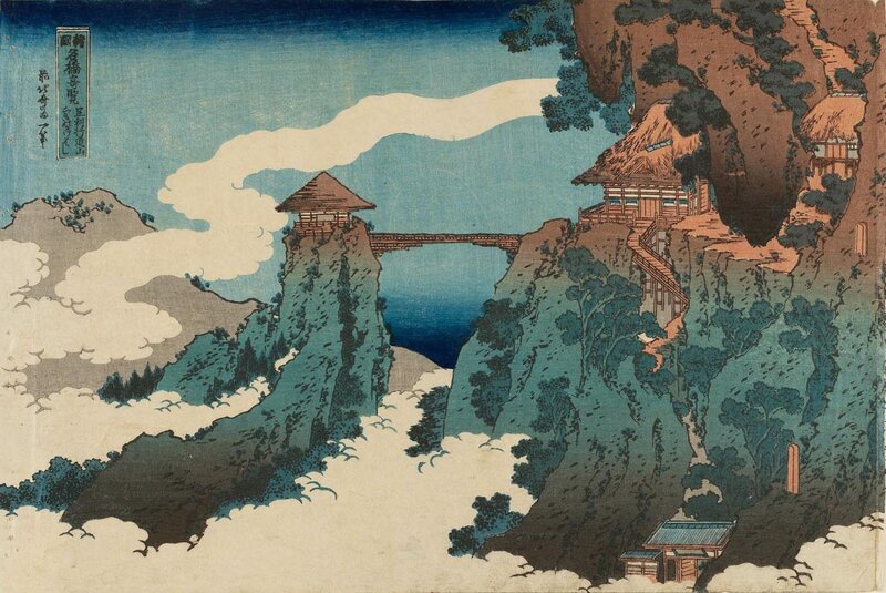 Cliffside Temple with Bridge