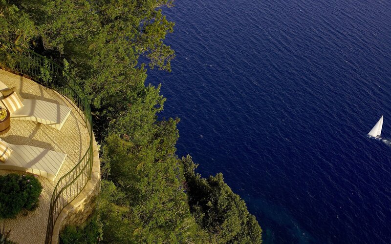 Cliffside terrace overlooking the sea