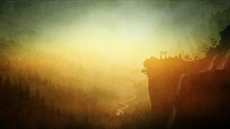 Cliffside Torii Gate — Yellow
