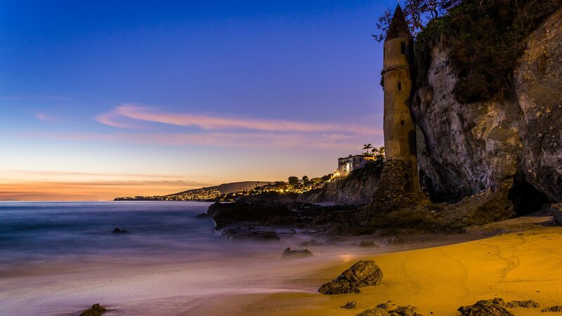 Cliffside Tower at Dusk