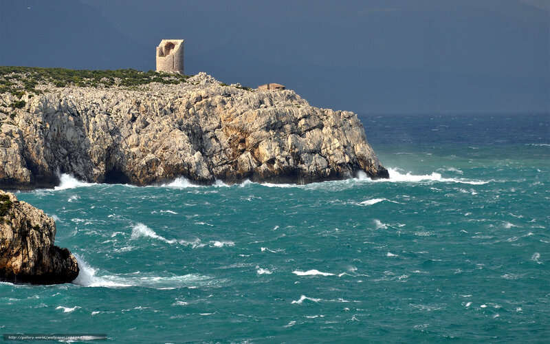 Cliffside tower by the sea