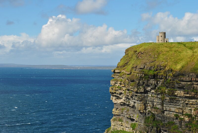cliffside tower overlooking the sea