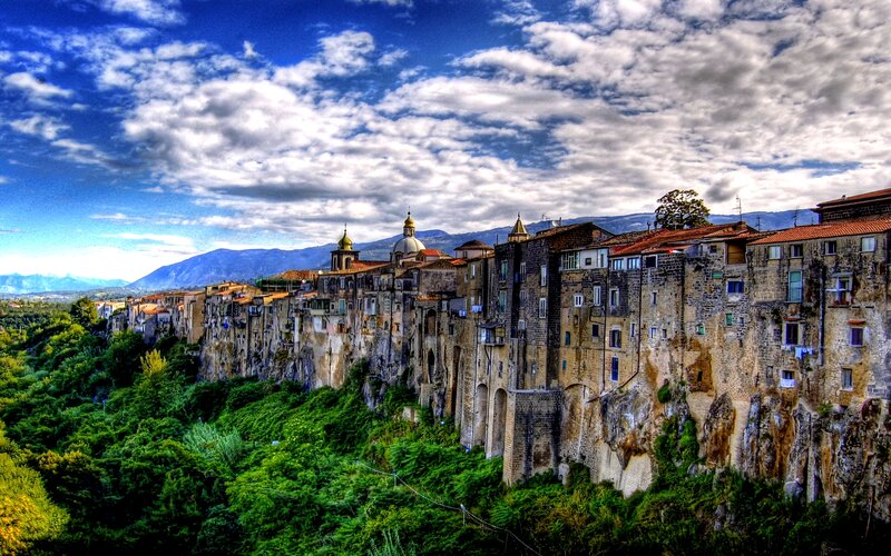 Cliffside Town Buildings — Blue