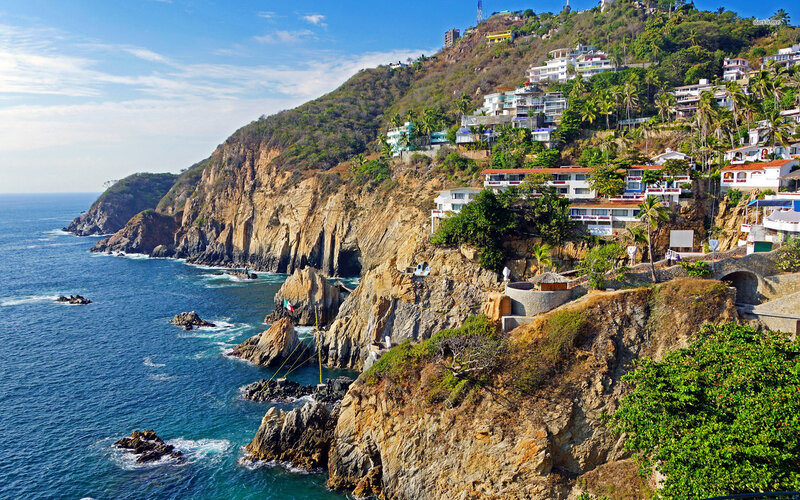 Cliffside Town by Ocean