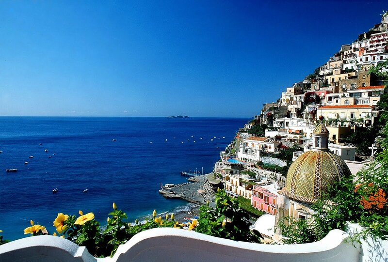 Cliffside Town by Sea — Blue