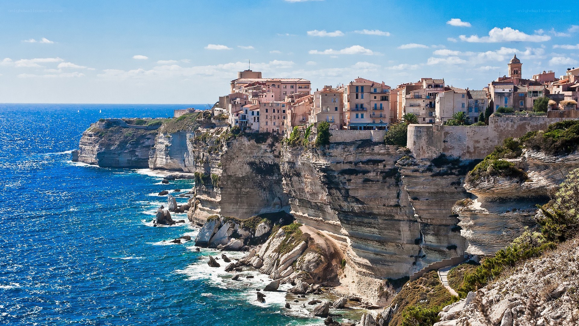cliffside town by the sea