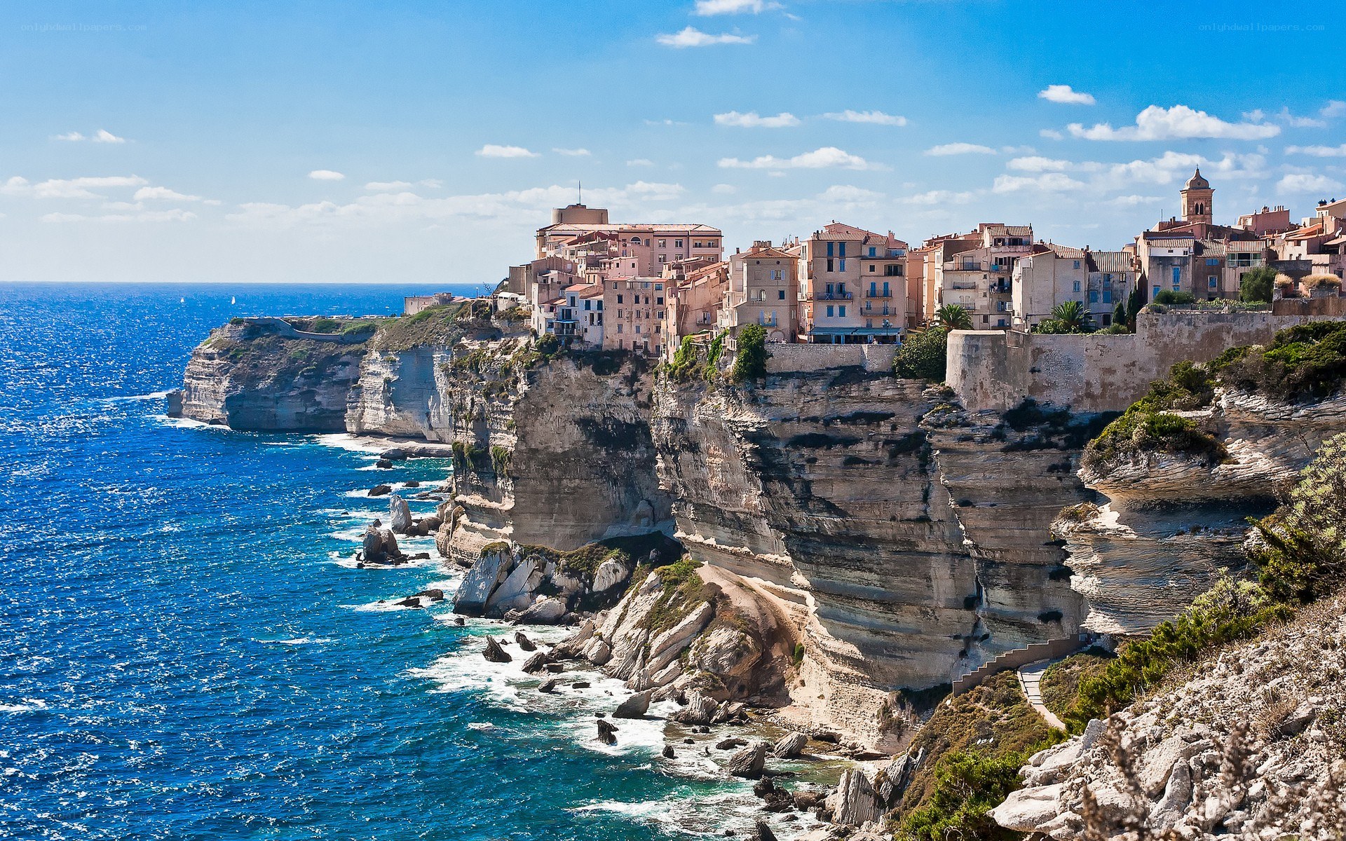 cliffside town by the sea